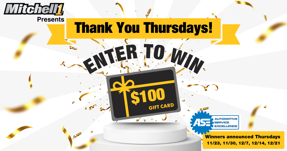 Mitchell 1 Thank You Thursdays Fall 2023 $100 Giveaway