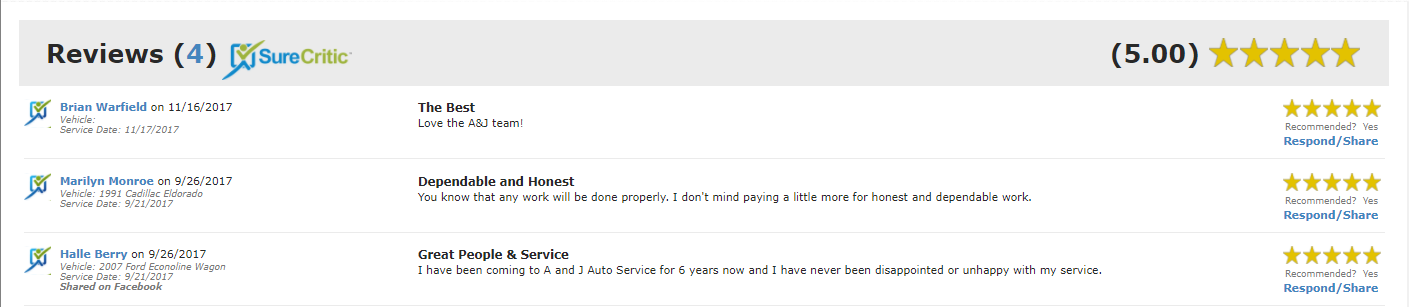 Answering My Auto Shop Reviews