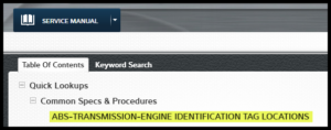 where to find NEW ID Tags in Mitchell 1 TruckSeries