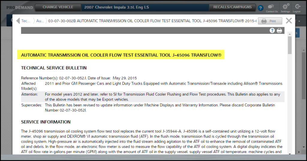 Reasons to used TSBs or technical service bullitens