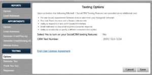 Texting Options in SCRM
